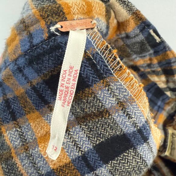 Free People Serena Micro Skort Plaid Skirt Undershorts Yellow Gray Sz 12 NWT - Picture 11 of 11